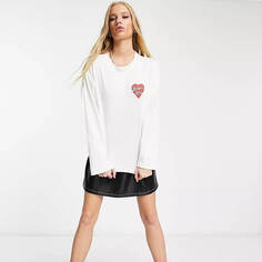 Свитшот Asos Design Graphic Babes Only Pocket Heart, белый