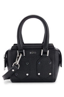 Мини-сумка Hugo Boss Grained-Leather With Branded Hardware, черный
