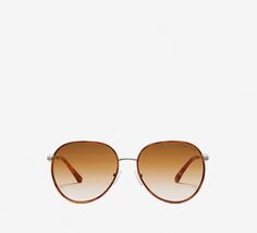 Солнцезащитные очки-авиаторы Michael Kors Empire Aviator, коричневый