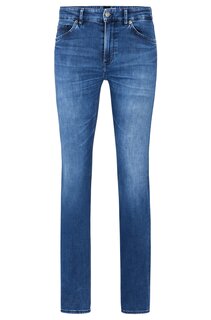 Джинсы Hugo Boss Regular-fit In Blue Italian Cashmere-touch Denim, темно-синий