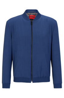 Жакет Hugo Boss Slim-Fit Jacket In Performance-Stretch Mohair-Look Fabric, темно-синий