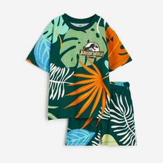 Комплект, футболка + шорты H&amp;M Kids Printed Jurassic World, темно-зеленый H&M
