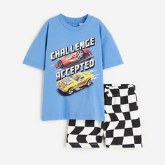 Комплект, футболка + шорты H&amp;M Kids Printed Hot Wheels, синий H&M