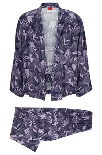 Пижама Hugo Boss Relaxed-fit Pajamas In A Kimono Style, фиолетовый
