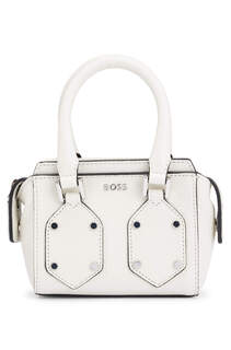 Мини-сумка Hugo Boss Grained-Leather With Branded Hardware, белый