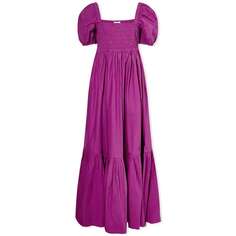 Платье GANNI Smock Maxi, фиолетовый