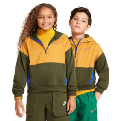 Худи Nike Outdoor Play Big Kids&apos; Oversized 1/2-Zip, зеленый/желтый/синий