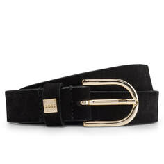 Ремень Boss Pin-buckle In Italian Suede With Branded Keeper, черный