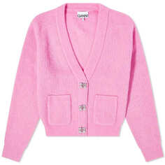 Кардиган GANNI Soft Wool, розовый