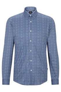Рубашка Hugo Boss приталенного кроя из эластичной ткани с принтом, синий