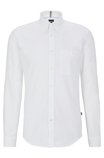Рубашка Hugo Boss приталенного кроя на пуговицах из оксфордского хлопка, белый