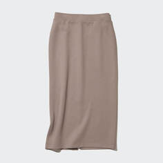 Длинная узкая трикотажная юбка Uniqlo Quick-drying Casual Business Commuting, коричневый
