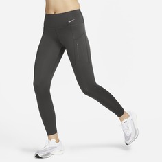 Леггинсы Nike Go Women&apos;s High-strength Wrap-around Mid-waist Pocket, серый