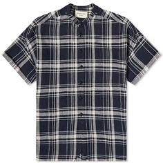 Рубашка Beams Boy Check Short Sleeve, темно-синий