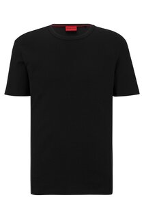 Футболка Hugo Pima-cotton Regular-fit With Contrast Logo, чёрный