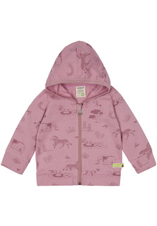 Куртка Loud + proud с капюшоном и животным принтом, темно-розовый, 100% биохлопок