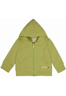 Куртка Loud + proud с капюшоном из ребристой ткани, лаймово-зеленый, 100% биохлопок
