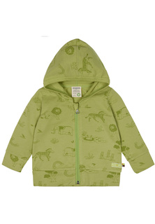 Куртка Loud + proud с капюшоном и животным принтом, лимонно-зеленый, 100% биохлопок