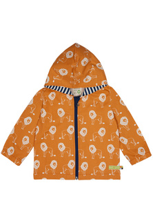 Куртка Loud + proud водоотталкивающая с животным принтом, морковный, 100% биохлопок