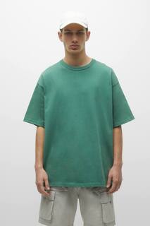 Тяжелая футболка с короткими рукавами Pull&amp;Bear, зеленый