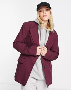 Блейзер Pull&amp;Bear oversized, бордовый