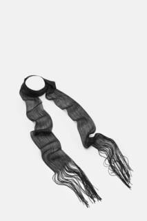 Блестящий тонкий шарф Pull&amp;Bear, черный