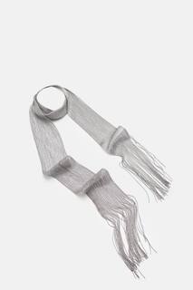 Блестящий тонкий шарф Pull&amp;Bear, серебро