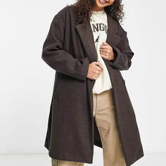 Удлиненное пальто Pull&amp;Bear, коричневый