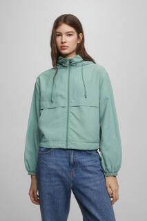 Короткая легкая куртка с карманами Pull&amp;Bear, зеленый