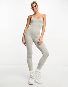 Комбинезон Pull&amp;Bear strappy seamless, светло-серый