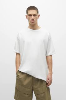 Удлиненная базовая футболка Pull&amp;Bear, белый