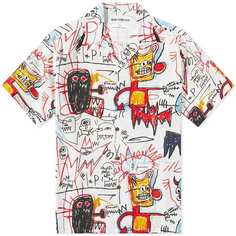 Рубашка Wacko Maria Short Sleeve Jean-Michel Basquiat Type 4 Hawaiia, белый