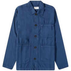 Куртка-рубашка Universal Works Herringbone Cotton Field, темно-синий