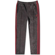 Велюровые узкие спортивные брюки Needles, темно-серый