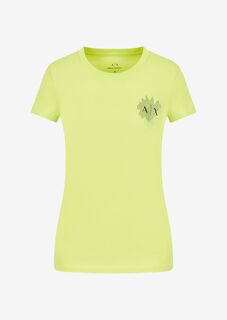 Приталенные футболка Armani Exchange, зеленый
