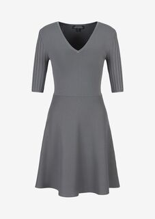 Трикотажное мини-платье из смесовой вискозы из переработанной вискозы Armani Exchange, серый