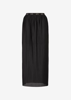 Плиссированная юбка макси с принтом Armani Exchange, черный