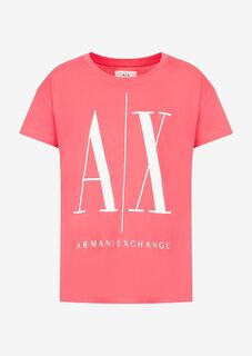 Футболка Icon с логотипом бойфренда Armani Exchange, фуксия