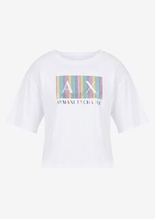 Укороченные футболка Armani Exchange, белый
