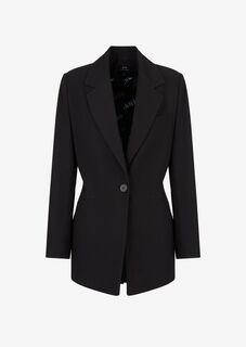 Пиджак из вискозного твила Armani Exchange, черный