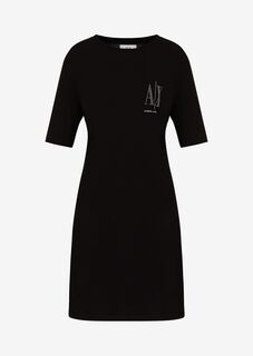 Платье-футболка с логотипом Icon Armani Exchange, черный