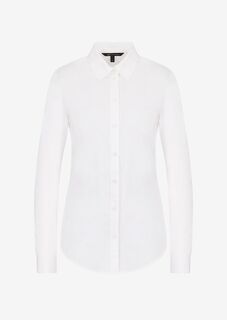 Рубашка из эластичного хлопкового поплина Armani Exchange, белый