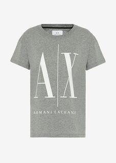 Футболка Icon с логотипом бойфренда Armani Exchange, серый