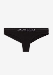 Трусы-брифы из эластичного хлопка с логотипом Icon Armani Exchange, черный