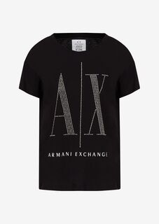 Футболка Icon с логотипом бойфренда Armani Exchange, черный