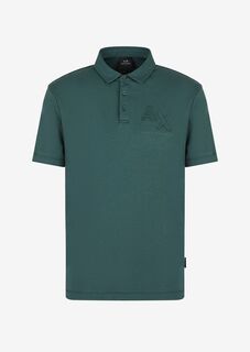 Рубашка поло из хлопкового модала с интерлоком Armani Exchange, зеленый