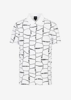 Рубашка поло из эластичного хлопка Armani Exchange, белый