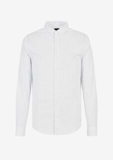 Рубашка узкого кроя из хлопкового поплина стрейч Armani Exchange, белый