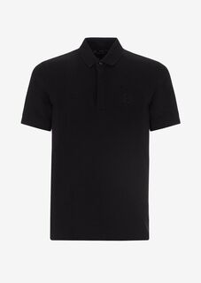 Рубашка-поло из эластичного хлопкового пике Armani Exchange, черный
