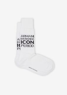 Носки с логотипом Armani Exchange, белый